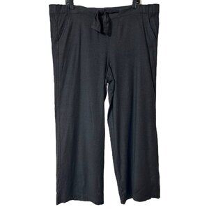 St. John Dark Gray Wide-Leg Pants With Tie Waist - Women's Size Large